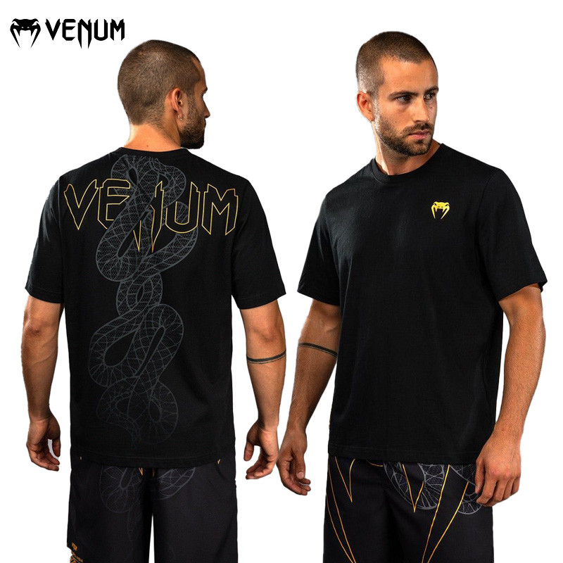 VENUM Men's Cotton T-shirt สำหรับการออกกำลังกายและการต่อสู้ มวยปล้ำ สไตล์คูลๆ