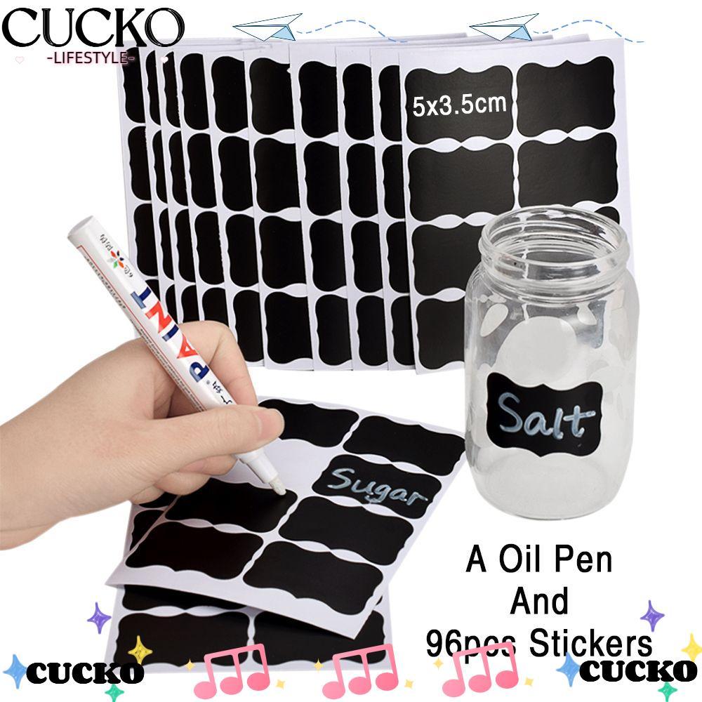 CUCKO ชุดป้ายสติกเกอร์กันน้ํา 96 ชิ้น/เซ็ต สำหรับกระดานดํา Jam Jar