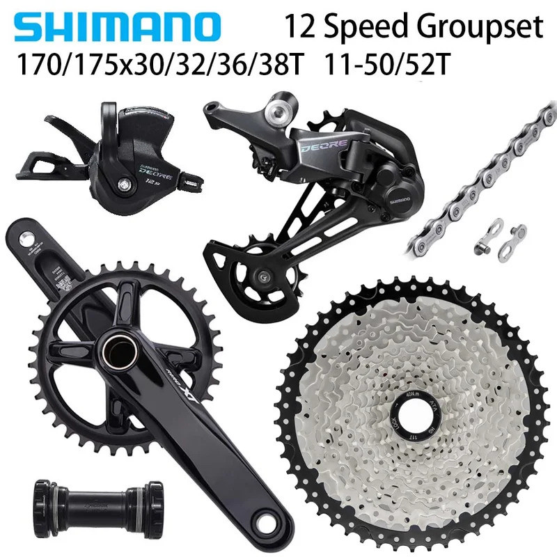 SHIMANO DEORE M6100 12-Speed Groupset พร้อม RIRO XT Chainring สำหรับจักรยานภูเขา