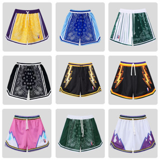 กางเกงบาสเก็ตบอลผู้ชายสไตล์ Americana Retro พร้อมตาข่ายสองชั…