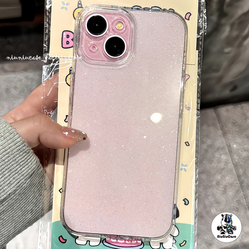 For iPhone 11 16 13 Pro Max เคสใสแบบแวววาว TPU นุ่มสีสันสด For iPhone15 Pro max 14 13 12 11 Pro max XS XR 7 Plus 8 Plus