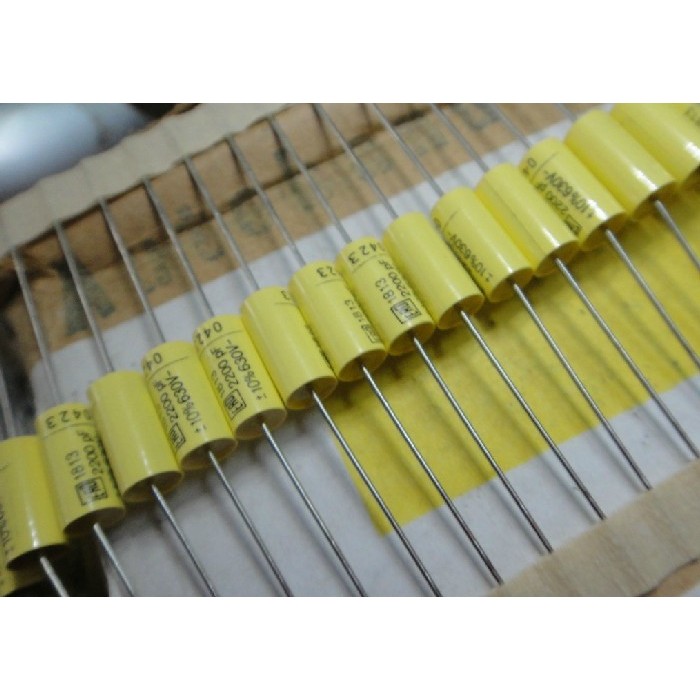 ERO MKT1813 ตัวเก็บประจุฟิล์มแนวนอน Axial 0.0022 uf, 222, 2200pf/630V