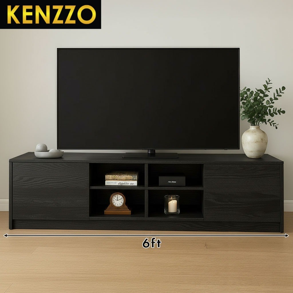 พร้อมส่ง KENZZO : ชั้นวางทีวี ขนาด 6 FT. / 5 FT. สไตล์ รูปที่ 2