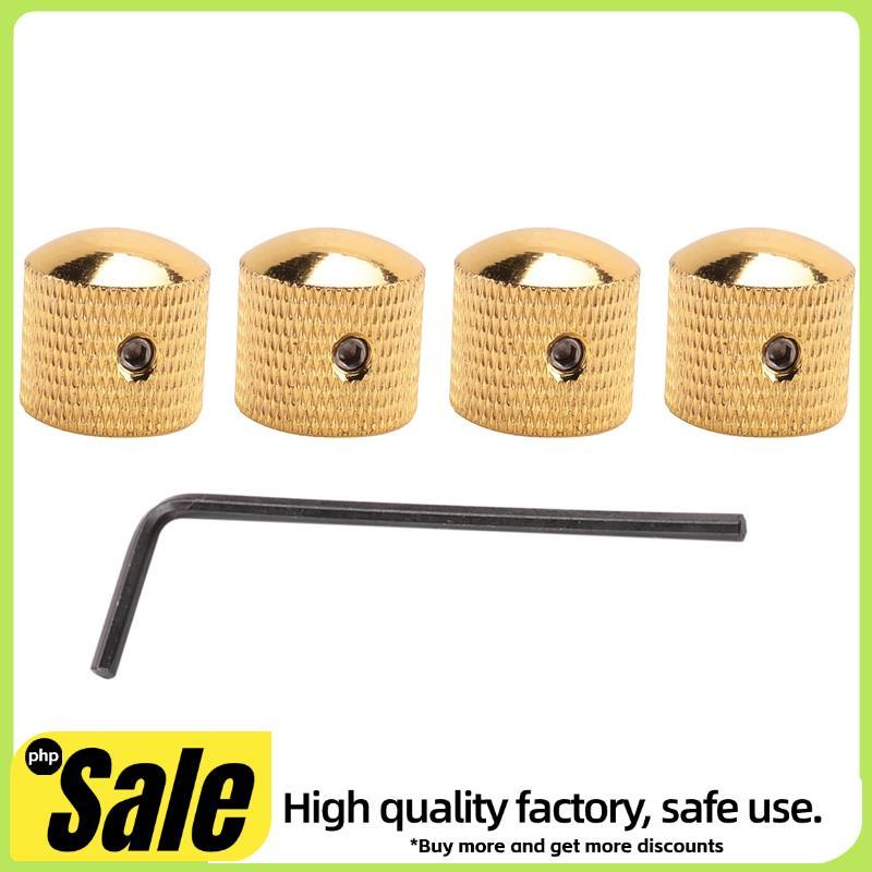 4 ชิ้นโลหะ Volume Tone Dome Tone กีตาร์ปุ่มควบคุมความเร็วพร้อมสกรูสําหรับกีตาร์ไฟฟ้าหรือ