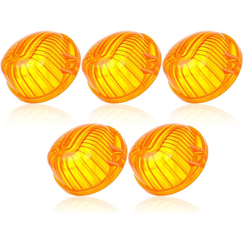 Cciyu 5 AmberRound-Shape Cab Marker Light 9069A เลนส์สําหรับ Chevrolet รถกระบะ 1973-1991 สําหรับ Che
