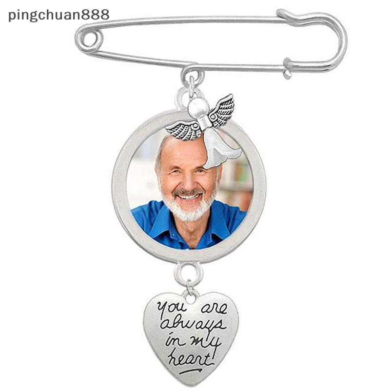 Pingchuan888 งานแต่งงาน Bountaire รูปไข่ช่อดอกไม้ Charm เข็มกลัด Pin เข็มกลัด Angel Wing Photo Charm