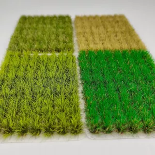AURO 120PCS หญ้า Tufts, หลากสี 8 มม.ความสูง Miniature ดอกไม้หญ้ารุ่น, Mini การสร้างแบบจําลองวัสดุ Miniature พืช Self-Adhesive ดอกไม้ประดิษฐ์คลัสเตอร์ของเล่น