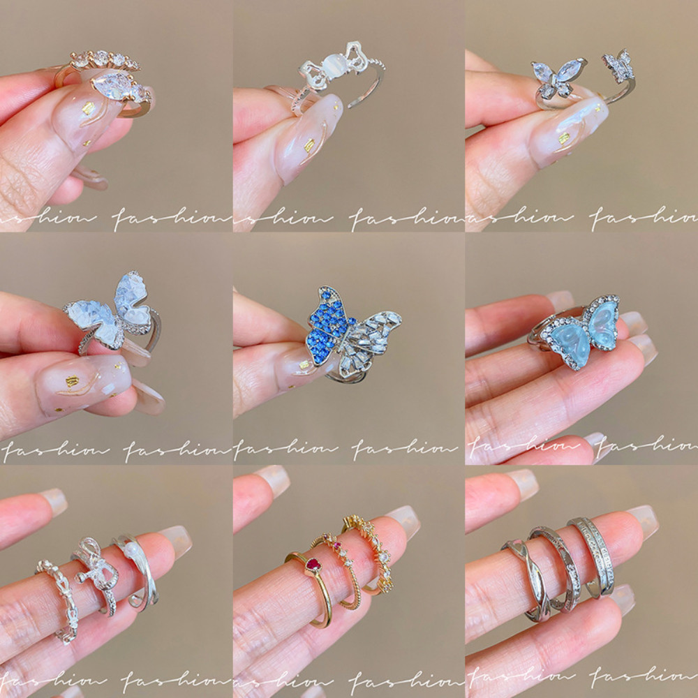 แหวนคู่ดีไซน์เรียบหรูสำหรับผู้หญิงและผู้ชาย