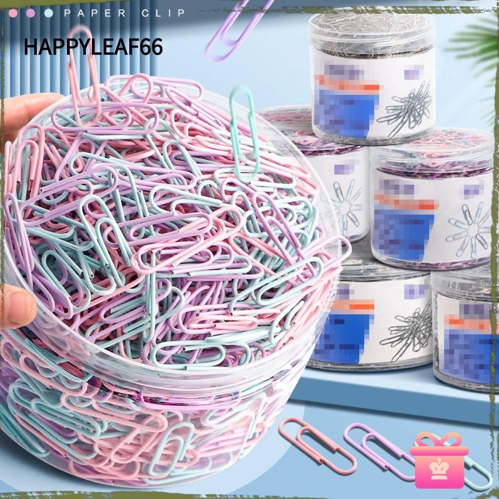 HAPPYLEAF66 160/500PCS คลิปหนีบกระดาษ, Morandi เครื่องเขียนแฟ้มบุ๊คมาร์ค, สแตนเลสทนทานขนาดใหญ่อุปกรณ์สํานักงาน