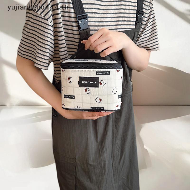 # yuyu # Sanrio Hello Kitty กระเป๋าเครื่องสําอางแบบพกพากระเป๋าเครื่องสําอางกระเป๋าเดินทางความจุขนาดใ