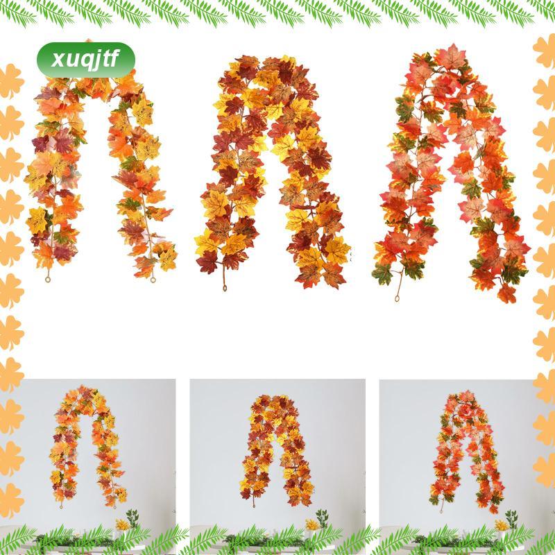 ประดิษฐ์ Maple Vine Garland Maple Leaf Fall Garland แขวน Vine ตกแต่งฤดูใบไม้ร่วงผ้านํากลับมาใช้ใหม่ 