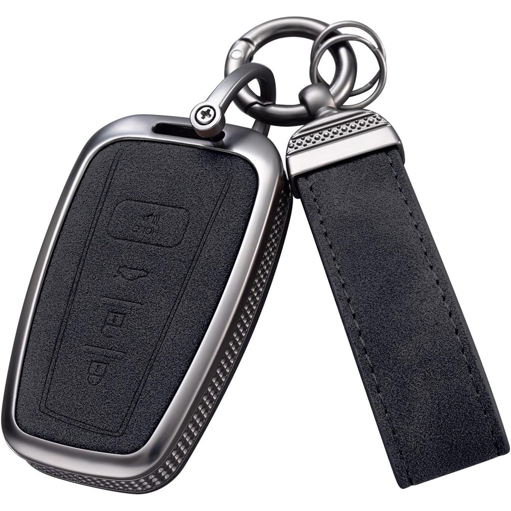 YO&YOYE ใช้งานร่วมกับ Toyota Key Fob ฝาครอบพวงกุญแจหนังสําหรับ 2018-2022 Camry RAV4 Highlander C-HR 