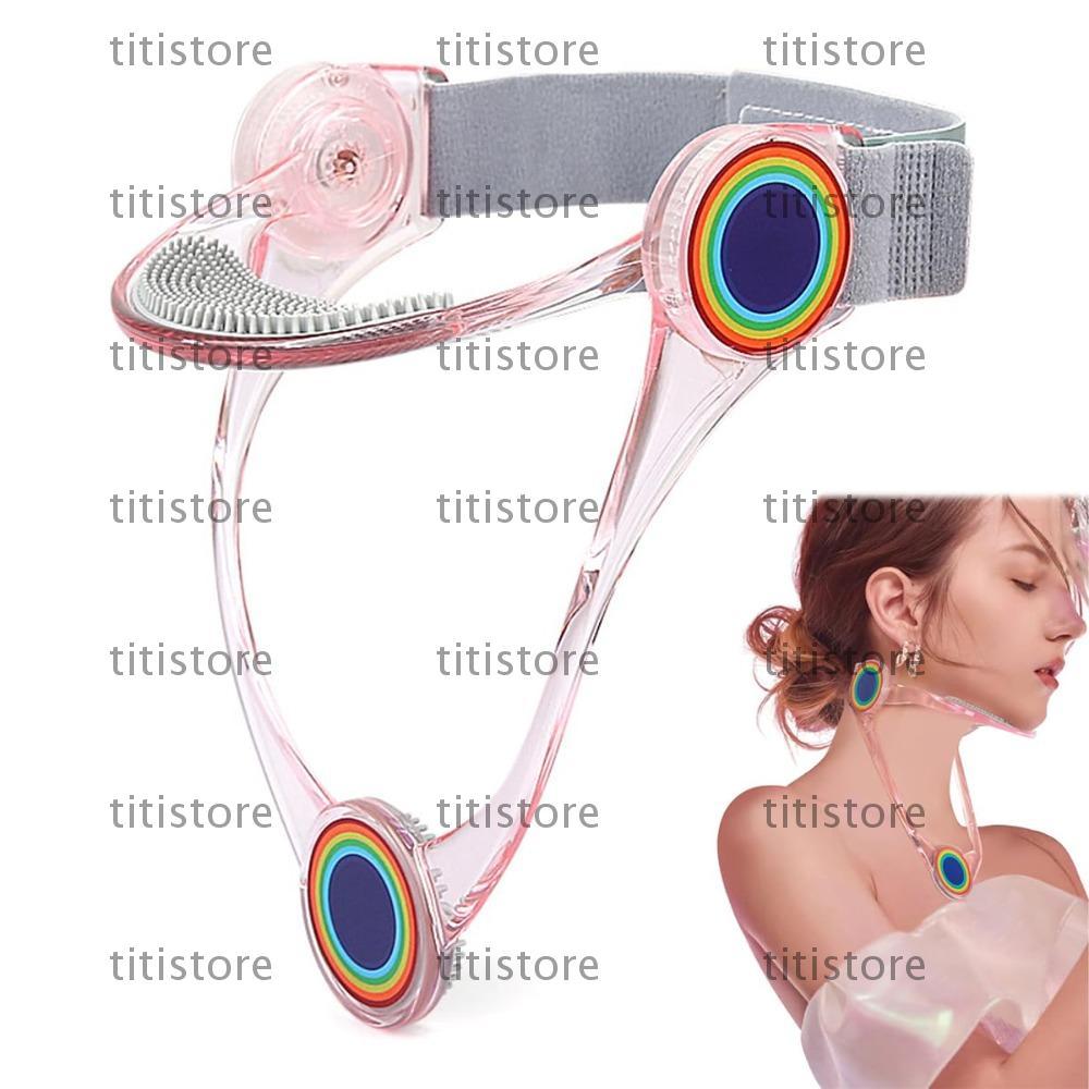TITISTORE รั้งคอ,บรรเทาอาการปวดกระดูกสันหลังส่วนคอ TPU ท่าทาง Corrector,แบบพกพาพับปรับคอแก้ไขคออุปกร