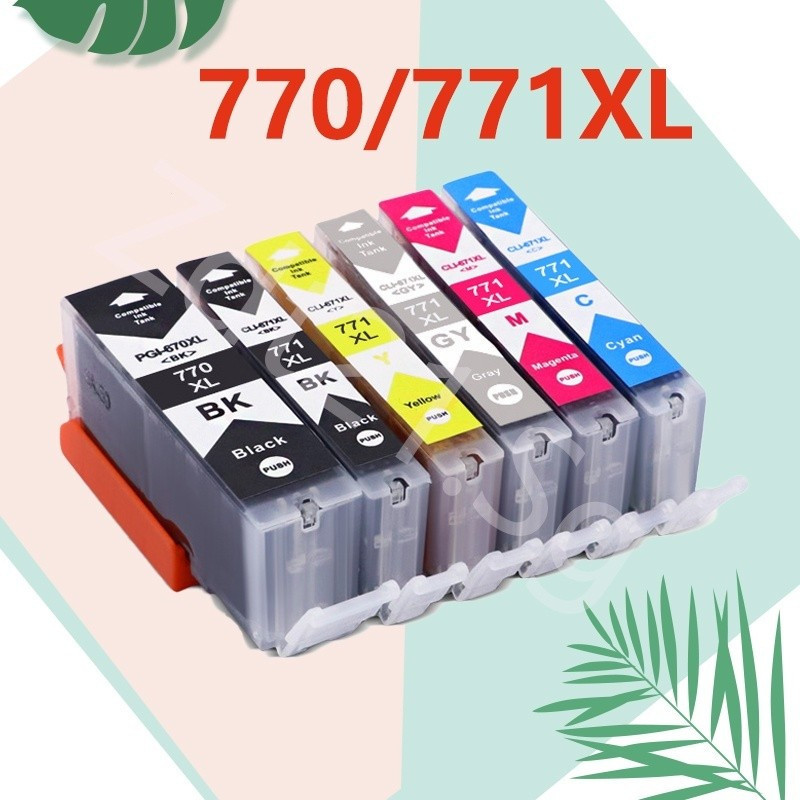 PGI770 XL CLI771 XL PGI-770XL CLI-771XL PGI 770XL CLI 771 XL 6 Multi Pack ตลับหมึก CANON (B/C/M/Y/GY