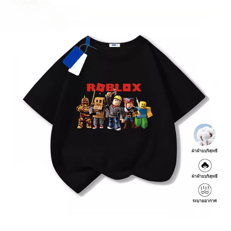 (จัดส่งตลอด 24 ชั่วโมง)KIDS PRINCESS เสื้อยืดเด็กลายการ์ตูน ROBLOX เสื้อยืดผ้าคอตตอน 100% 2025