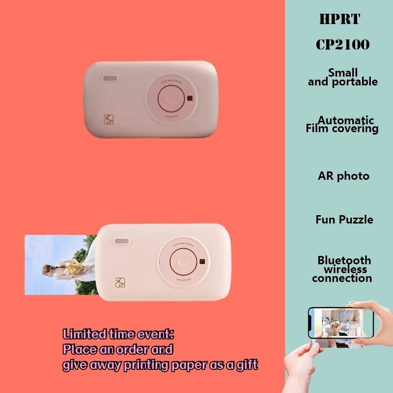 HPRT CP2100 Portable Photo Printer Mobile Phone Bluetooth Connection Thermal Sublimation Color HighD