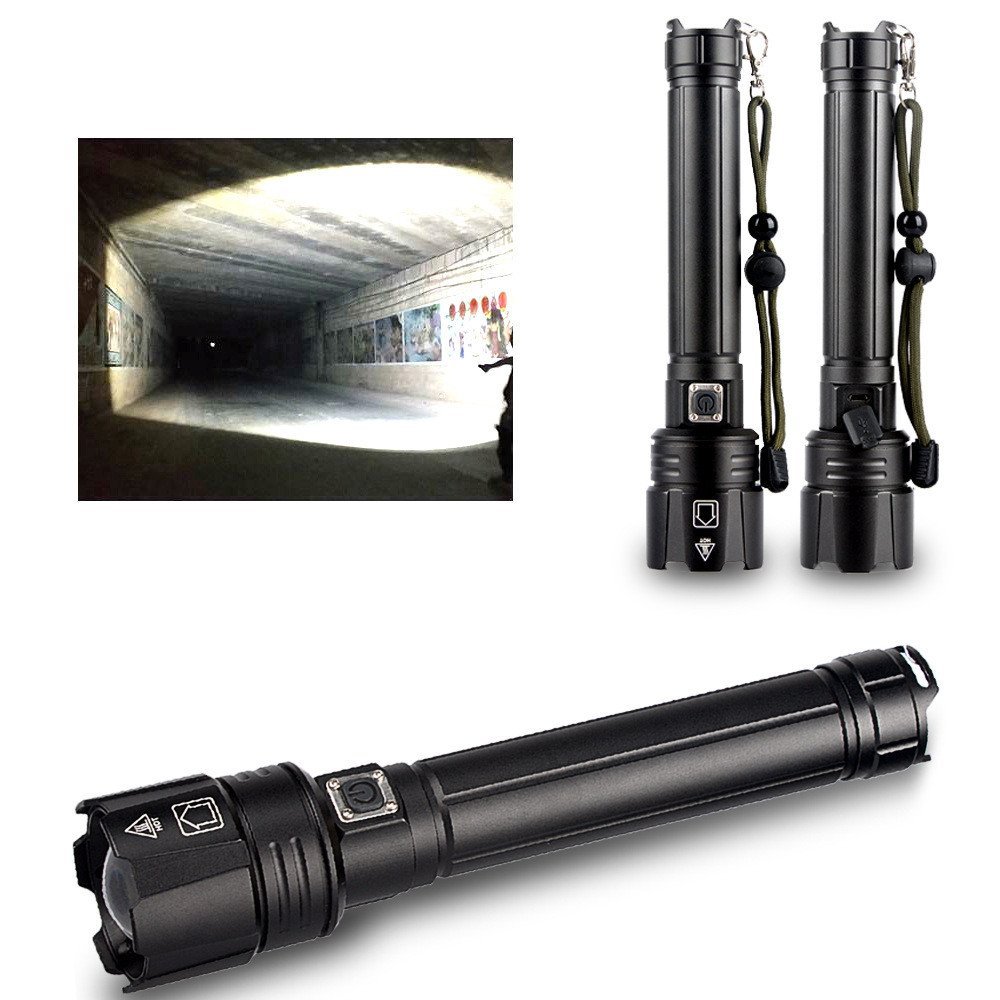 ไฟฉาย XHP90 ทำจากอลูมิเนียมอัลลอยด์ ชาร์จไฟได้และมีระบบซูมแสง