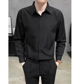 PannoFluxus เสื้อเชิ้ตแขนยาวผู้ชาย สไตล์มินิมอลสำหรับการทำงา…