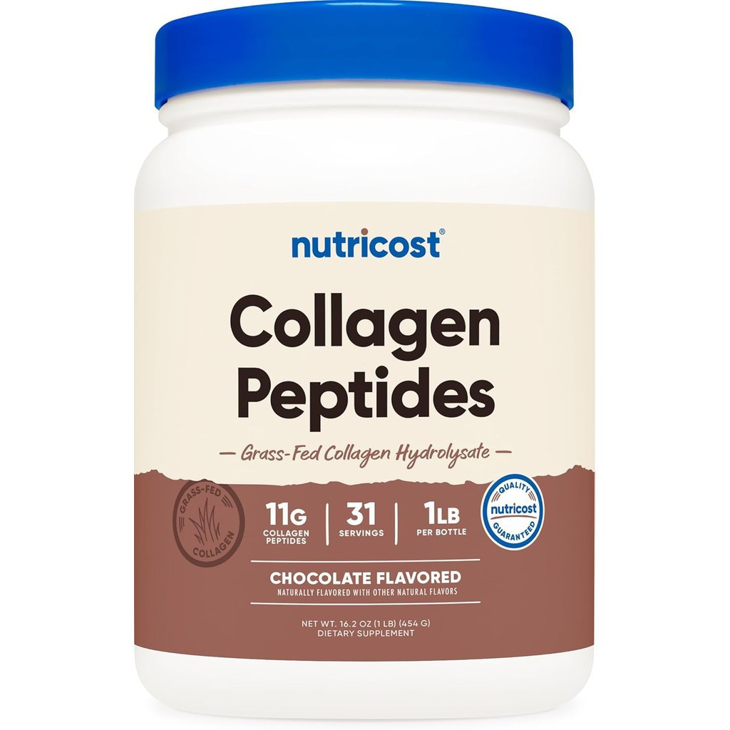 Nutricost Collagen Peptides Powder 1LB (454 G) (ช็อกโกแลต) - Grass Fed Bovine Collagen Hydrolysate