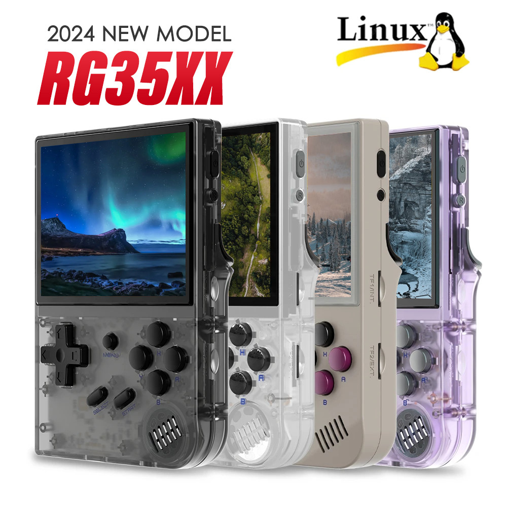 ANBERNIC RG35XX คอนโซลเกมมือถือ H700 โปรเซสเซอร์ 3.5 หน้าจอ IPS Linux ระบบ Retro คอนโซลวิดีโอแบบพกพา