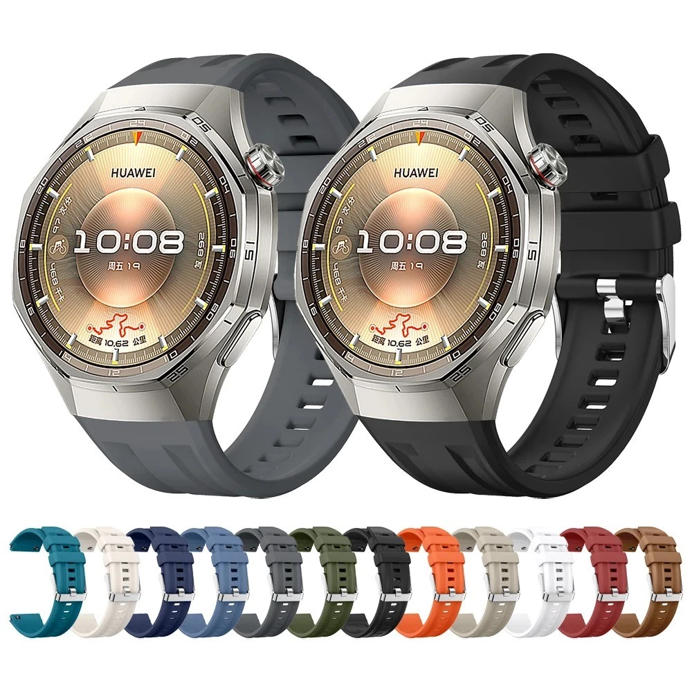 No Gap Strap สําหรับ Huawei Watch GT 6 Pro 46 มม.สร้อยข้อมือซิลิโคนอ่อนนุ่มสําหรับ Huawei GT6 Pro อุปกรณ์เสริมทดแทน