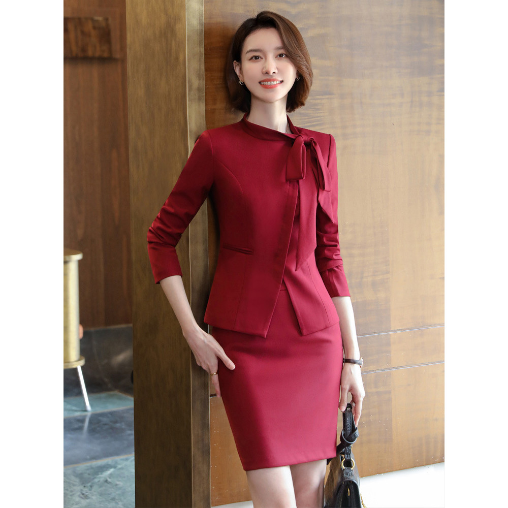 Stewardess Uniform Professional Suit Beautician Workwear High-End Suit Skirt Hotel Front Desk Workwe