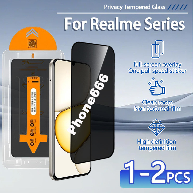 ความเป็นส่วนตัวกระจกนิรภัยสําหรับRealme C100 C100i C100X C85 4G 5G Pro C75 C75X C67 C65 C63 C61 หมาย