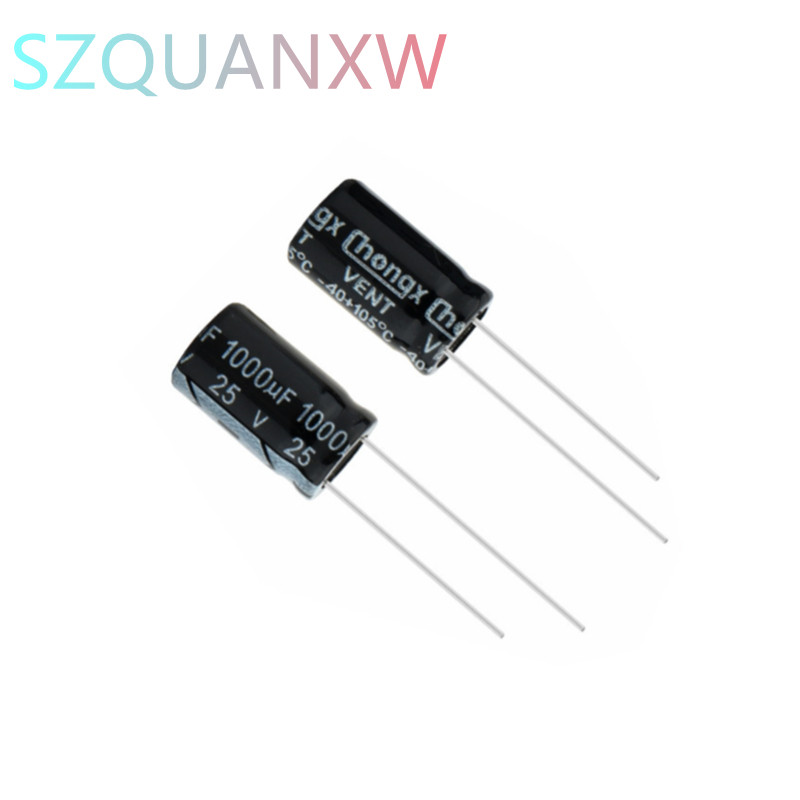 10PCS ตัวเก็บประจุอลูมิเนียมอิเล็กโทรลีติค 1000 uf 25v ขนาด 10*17 มม. 25 V / 1000 UF Electrolytic Ca