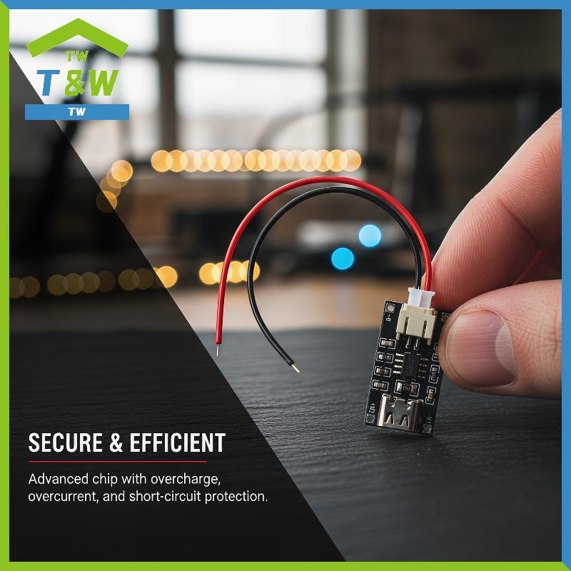 T&W TP4056 3.7V 1A โมดูลชาร์จพร้อม PH2 สําหรับการจัดการพลังงานที่เชื่อถือได้ {vn}
