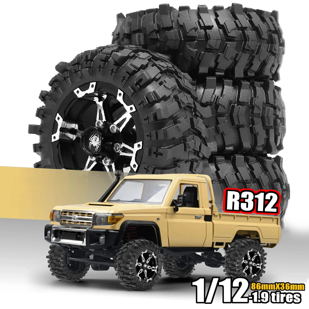 4 ชิ้น 88 มิลลิเมตร 12 มิลลิเมตร Hex โลหะ 1.9 " Beadlock ล้อขอบยางชุดสําหรับ 1/10 RC Crawler รถ Trax