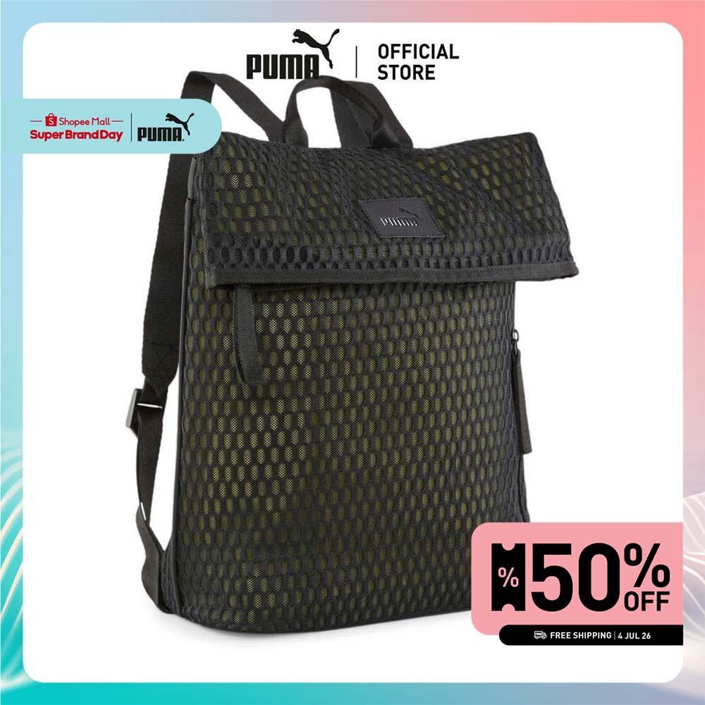 PUMA BASICS - กระเป๋าเป้สะพายหลังผ้าตาข่าย สีดำ - 09028801