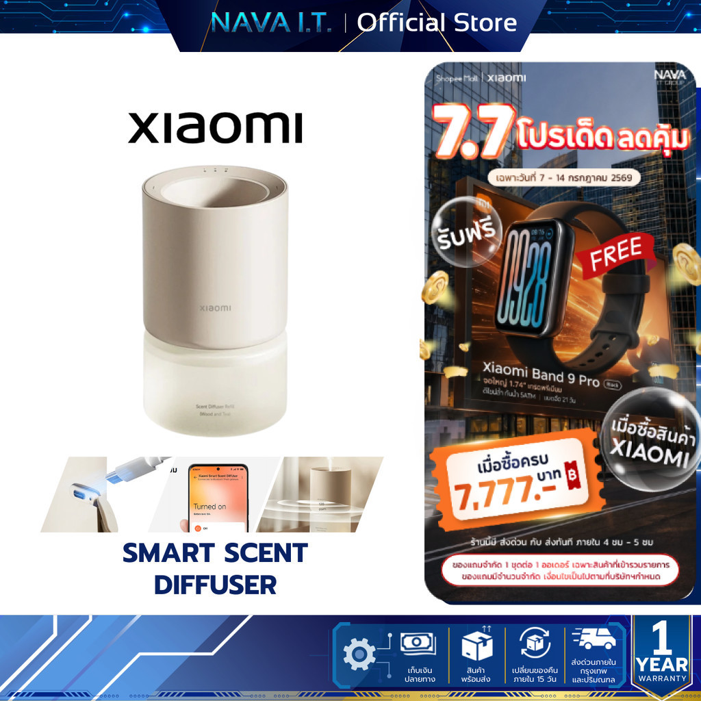 Xiaomi Smart Scent Diffuser เครื่องหอม โคมไฟอโรม่า | ไฟบรรยากาศได้ถึง 16 ล้านสี | การควบคุมผ่านแอพ Xiaomi Home