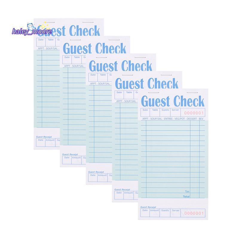 [ส่วนลด H]5 Pack Guest Check Books Server Note Pads สําหรับร้านอาหารร้านอาหาร Order Pad 50 แผ่น/แพ็ค