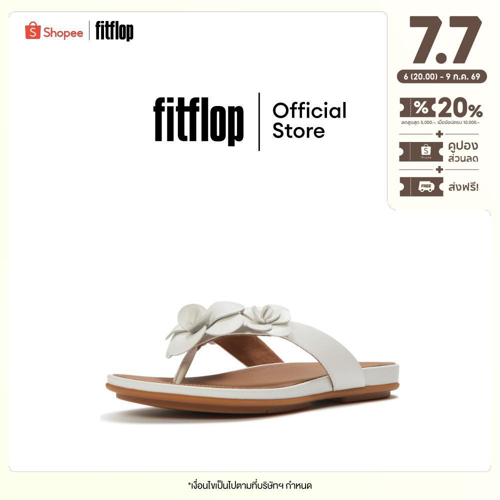 FITFLOP GRACIE FLOWER LEATHER รองเท้าแตะแบบหูหนีบผู้หญิง รุ่น A4A-194 สี URBAN WHITE