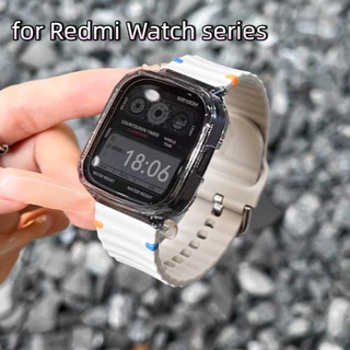 for Redmi Watch 6 5 Redmi 4 5 Active 5 Lite เย็บสายซิลิโคนทางทะเลพร้อมสายรัดข้อมือเคสใส PC ส่วนบุคคล for Smartwatch strap