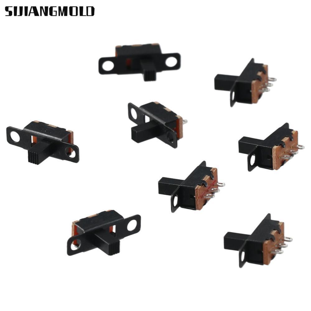 SIJIANGMOLD 8 ชิ้นสวิตช์สไลด์, 3 ขา 2 ตําแหน่งแผง Mount Micro Mini Toggle Switch, SS12F15VG6 6 มม.DC