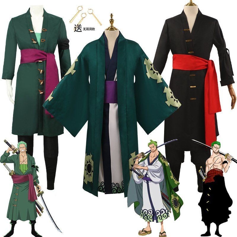 One Piece Zoro Kimono cos ชุดอะนิเมะ cos ชุด Zoro Zoro คอสเพลย์เสื้อผ้าอาบน้ํา