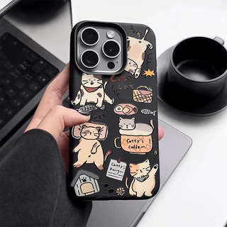 เข้ากันได้สำหรับ เคสไอโฟน11 เคส iphone 16 Pro Max 8 7Plus XR 12 13 14 15 Pro Max เนื้อหนัง TPU น่ารักน่าหยิก Cherry Case