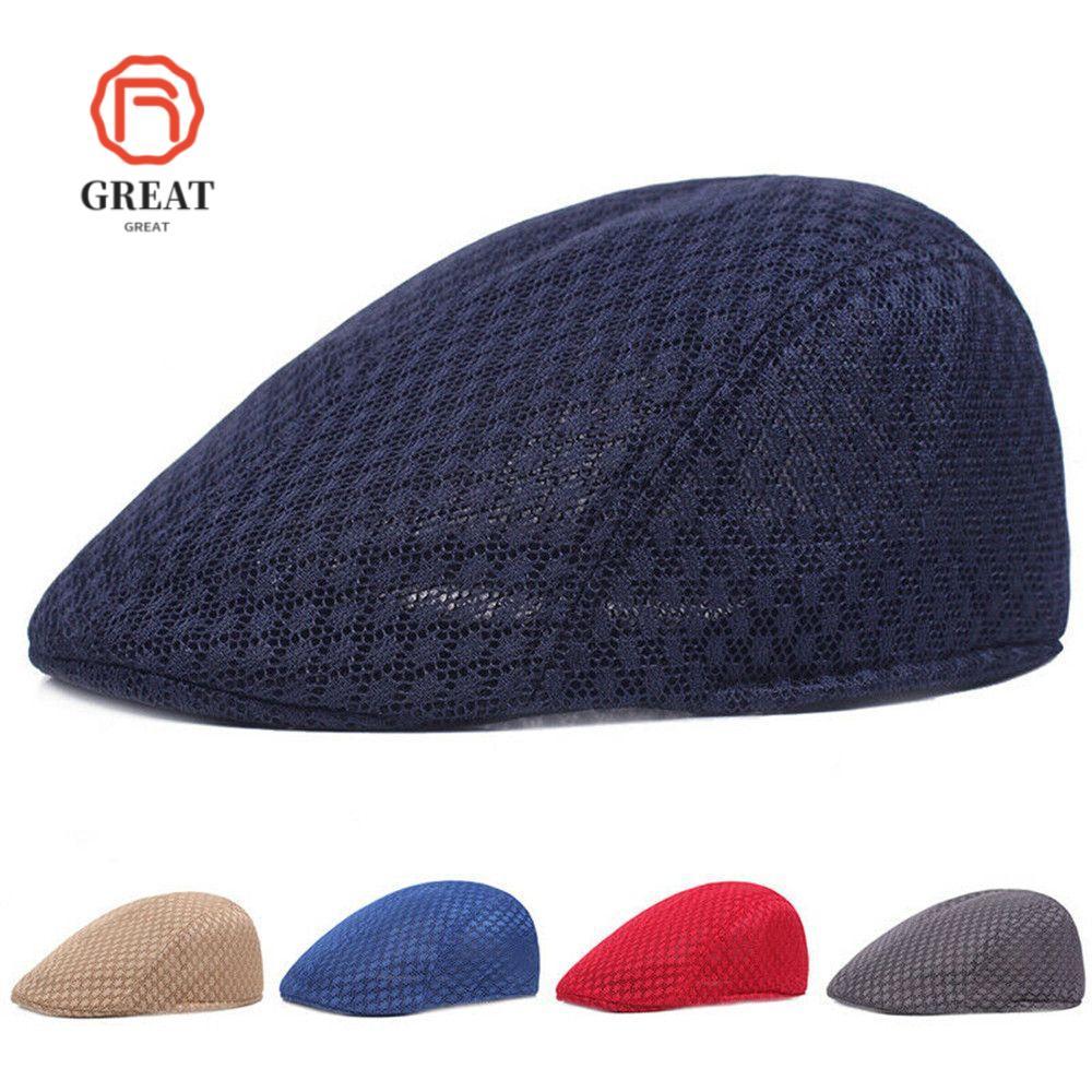 GREAT Peaked Cap ผู้ชายผู้หญิง Newsboy สไตล์หมวกกันแดดแบบปรับได้