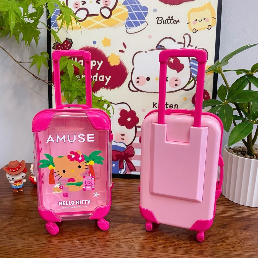 Sanrio Kitty Mini Trolley Case Shape Storage Box กล่องเครื่องประดับ Sundries Storage