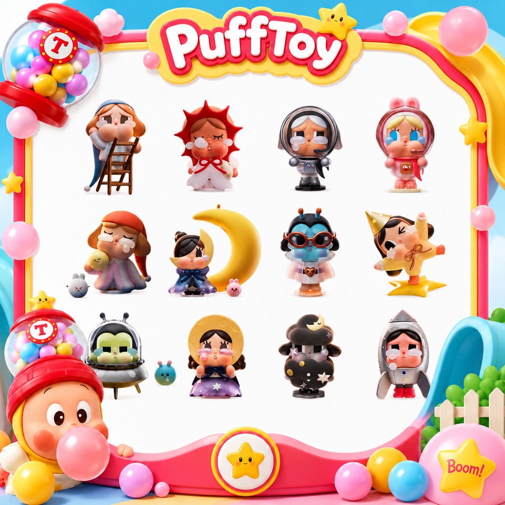 POPMART CRYBABY Running Moon Series Mystery Box ฟิกเกอร์ของเล่น