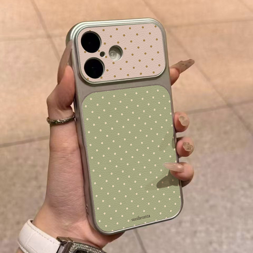 เคสโทรศัพท์ลายจุด For iPhone 18promax 17 Pro Max 14 15 17 16 13 11 12 13promax 15pro เคสโทรศัพท์กันกระแทกสไตล์หนังแกะ