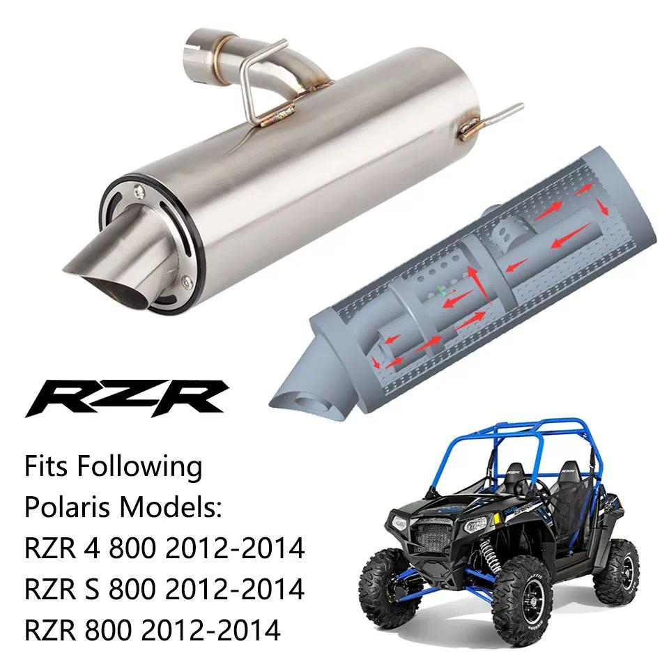 EM รถจักรยานยนต์รถ ATV ท่อไอเสีย Slip-On ไอเสียสำหรับ Polaris RZR 800 RZR 4 800 RZR S 800 2012-2014 