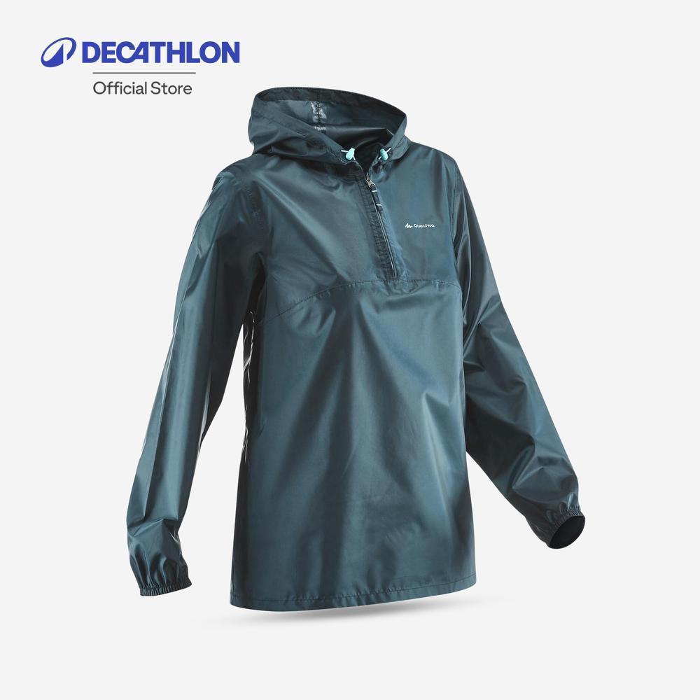 Decathlon Women’S Windproof And Water-Repellent Hiking Jacket เสื้อแจ็คเก็ตผู้หญิง กันน้ำ กันฝนสำหรับใส่เดินป่า - Blue