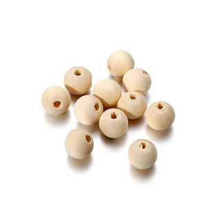 St.kunkka 100Pcs 4-30mm ลูกปัดไม้กลม ลูกปัดไม้ธรรมชาติ สีธรรมชาติเป็นมิตรกับสิ่งแวดล้อมลูกปัดไม้หลวมสำหรับการทำเครื่องประดับ DIY