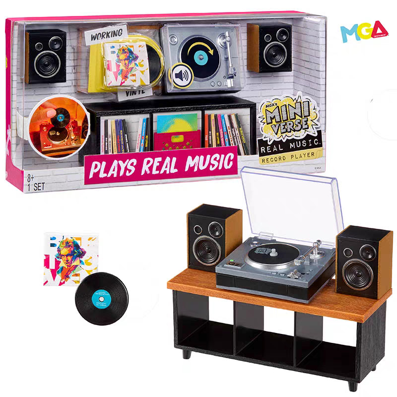 MGA Miniverse Mini Record Ball แผ่นเสียงไวนิลเครื่องเล่นแผ่นเสียงกล่องลึกลับขนาดเล็กเครื่องเล่นแผ่นเ