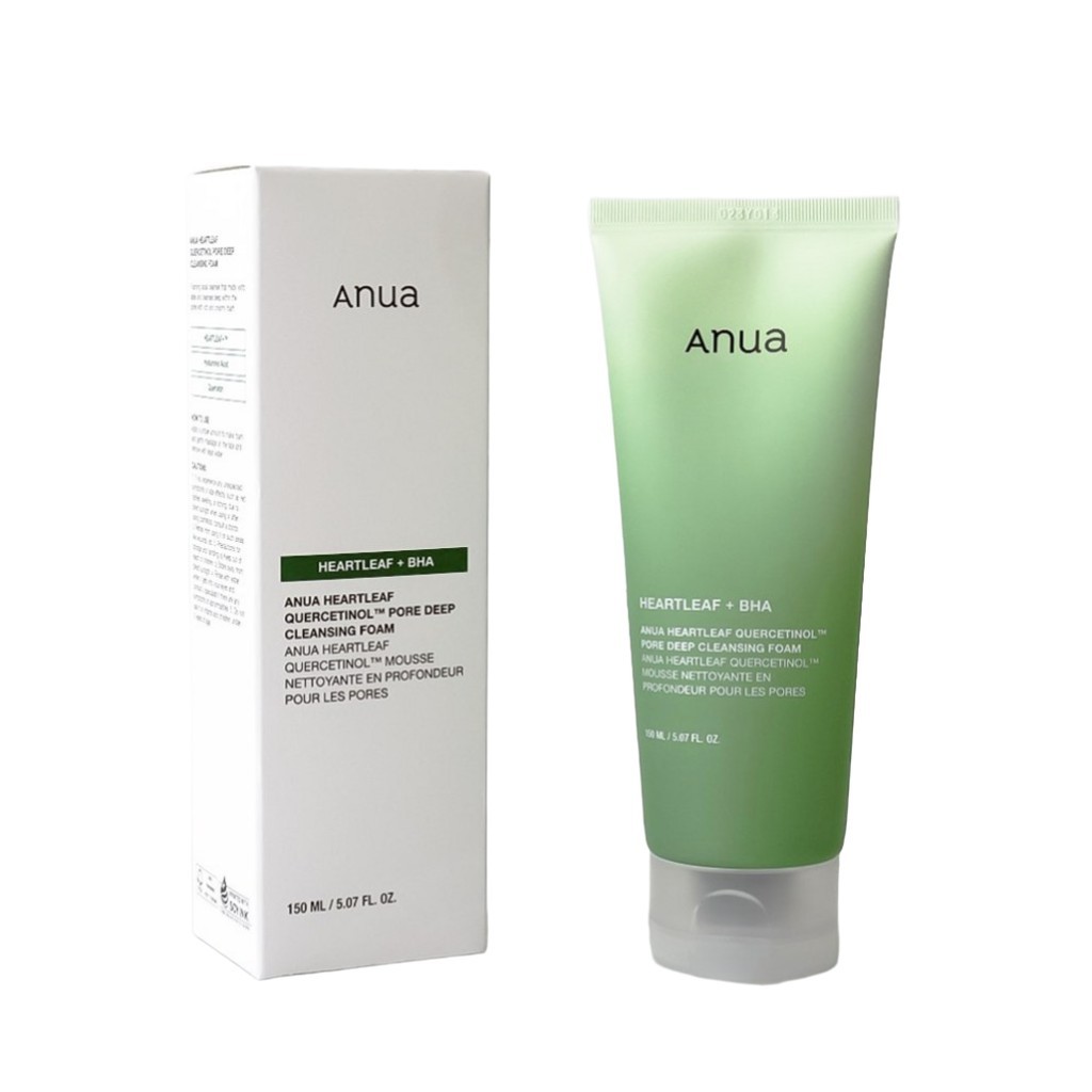 ANUA Heartleaf Quercetinol Pore Deep Cleansing Foam 150ml พร้อม BHA Korean Facial Cleanser