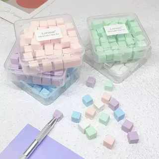 Zuliye789ps] 50pcs Mini Square เล็บฟองน้ําแป้งพัฟเล็บ Art เจลภาษาโปลิชคําเครื่องมือแต่งหน้าเครื่องสําอางค์เล็บบัฟเฟอร์ Blo สําหรับอุปกรณ์แต่งใหม่