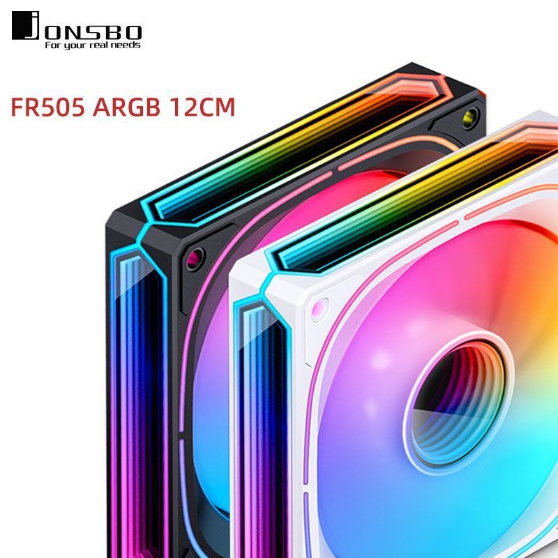 [Qiao Sibo] FR505 กระจกลม 12 ซม. พัดลมแชสซี ARGB Magic Light Synchronization เดสก์ท็อป Reverse Leaf 