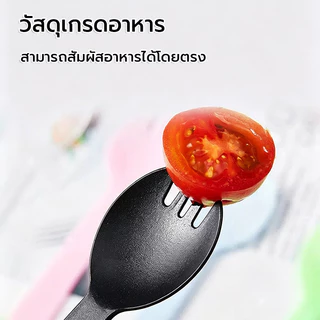 ช้อนพลาสติก 1แพค100ชิ้น ใส่ถุงแยกทุกชิ้น เกรดอาหาร ตัวเลือกหลายสี ช้อนตักขนม ช้อนขนมพลาสติก